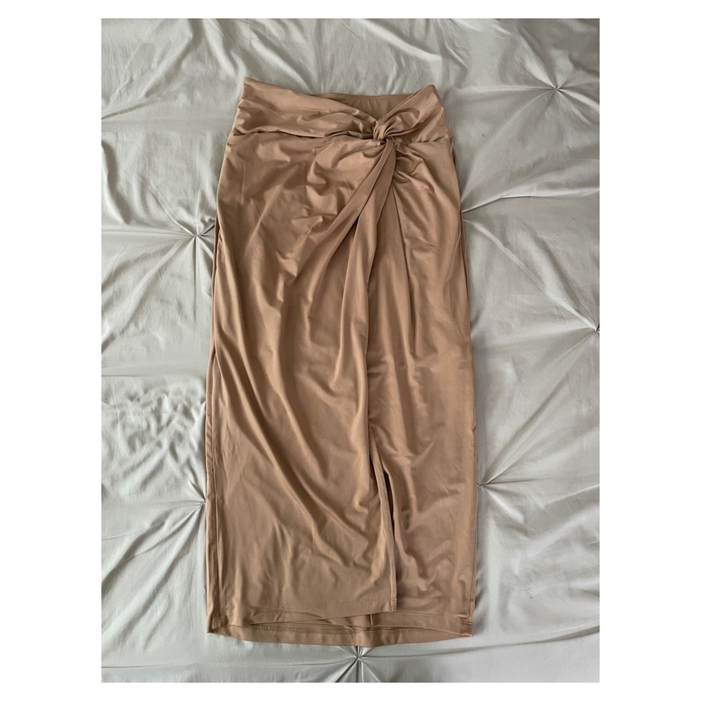 Express Tan Midi Skirt